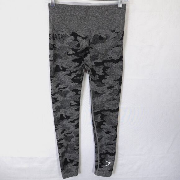 Gymshark Adapt Leggings Womens Medium Gray Black Camo Seamless Athletic Pull On - Picture 4 of 11